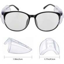 Protectores Laterales para Gafas de , Lentes de  Laterales Flexibles para Resistentes a Salpicaduras, Polvo y Arañazos, Protectores Laterales Transparentes para Lentes, 4 Pares - M - Ver 8