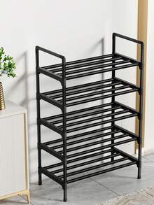 1 pièce Petite étagère à chaussures noire de 45 cm de large, peu encombrante, minimaliste, anti-poussière, robuste, à la mode, facile à monter et à démonter, portable, idéale pour le salon, la chambre, l'entrée, le bureau, la maison, le rangement à plusieurs niveaux, comme cadeau de Noël ou pour les enfants.
