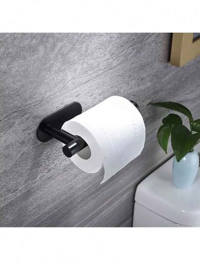 1PC Self-Adhesive Wall-Mounted Black Tissue Holder Without Drilling Holes, Easy To Install, Suitable For Kitchens, Bathrooms, Cabinets, Sinks, Balconies, Etc. It Can Also Be Used To Store Cling Film/Tissues And Is An Essential Item For Multi-Functional Tissue Storage!
