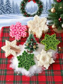 1 pièce Moule en silicone 3D en forme de flocon de neige de Noël - Outil décoratif pour l'artisanat fait main avec divers matériaux (bougies, savon, résine, argile douce, artisanat de gouttes de colle), moule en silicone réutilisable idéal pour les artisanats festifs de Noël