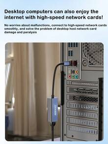 Network Port Converter,100Mbps Network Card - Type-C To RJ45 Network Port Conversion For Wired Network Card. Driver-Free Version Suitable For Desktop Computers And Laptops.