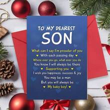 1 Stück "An meinen liebsten Sohn" Geburtstagskarte, Ermutigungskarte, Weihnachtskarte - Nachdenkliche und herzliche Grüße für deinen Sohn an seinem besonderen Tag