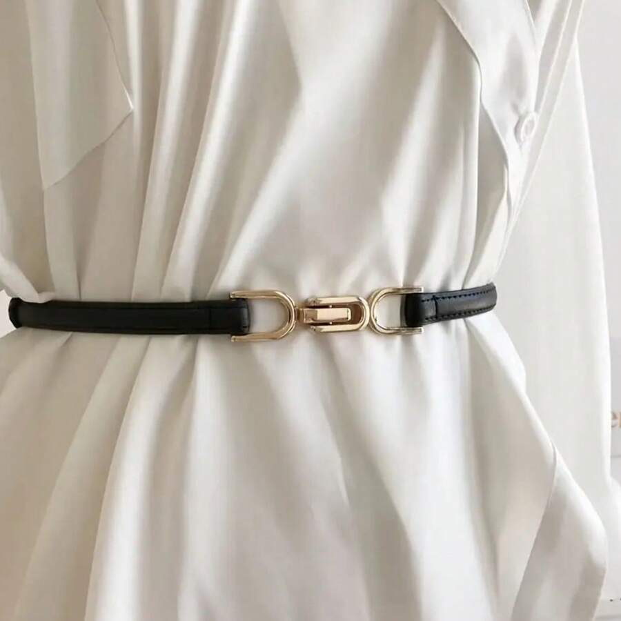 1 szt. damski pasek zapinany na klamrę / modny pasek dekoracyjny: pasuje do swetrów, płaszczy, marynarek i dżinsów, swobodny i wszechstronny