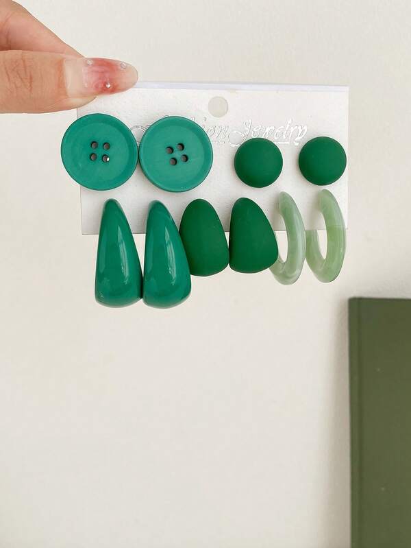 5 pares de pendientes de moda exagerados de acrílio geométrico con monedas vintage, adecuados para mujeres, Día de la Madre, San Valentín, Navidad, Año Nuevo, uso diario