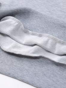 男士薄款字母印花连帽运动衫和抽绳腰裤套装，时尚休闲运动装，带口袋，适合送给丈夫或男朋友的礼物，春秋季 - 淺灰色 - 查看 7