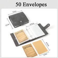 1set Seed Storage Organizer With 50 Envelopes Garden Seeds Storage Box Durable Sealing Seeds Envelope For Vegetable Seeds Storage