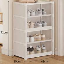 鞋架门口收纳鞋子的神器多层家用走廊简易防尘鞋柜鞋架整理器带盖鞋子收纳柜透明翻盖门储物柜包包书籍衣服玩具收纳架落地式家居用品防尘收纳柜架子多层整理架 - 彩色 - 查看 15