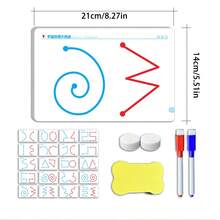 hoojojo 1 Peça Ferramenta de Ensino de Desenvolvimento do Cérebro Esquerdo e Direito, Auxílio para Melhoria do Equilíbrio e Atenção, Quadro Apagável Reutilizável, Conjunto de Treinamento de Coordenação Mão-Cérebro para Desenvolvimento Cerebral Geral, Acessórios de Treinamento de Controle de Caneta, Acessórios de Treinamento de Habilidades Motoras Finas, Suprimentos Educacionais Montessori, Desafio de Pensamento Jogo Cerebral, Acessórios de Interação Sensorial, Adequado para Ensino em Sala de Aula, Jogos Familiares e Locais de Festa Multiplayer