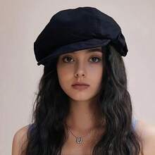 Ladies' Retro Painter Beret - Breathable And Comfortable, Suitable For Spring And Summer Seasons, Suitable For Daily Wear, Travel, And Festival Gifts, Travel Accessories | Retro Style Hat | Texture - 卡其色 - 查看 11