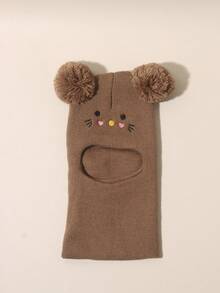 1 pezzo Cappello balaclava in maglia con ricamo a gatto, carino per bambini, cappello invernale caldo e casual per neonati/bambini, adatto per bambino/bambina, berretto da sci per uso quotidiano e all'aperto - Multicolore - Visualizzare 52