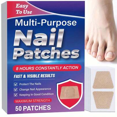 50 parches protectores para uñas - Soporte para uñas de 8 horas, alisa e hidrata las uñas, sin formaldehído, higiénico y fácil de usar, higiene de uñas | Cuidado de uñas higiénico | Parches suaves para uñas