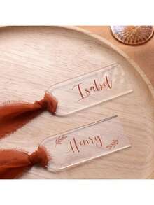1/6/12/20pcs Blank Acrylic Name Tags For Wedding Place Cards, DIY Hanging Place Cards, Wedding Decorations