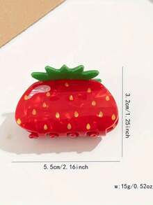 1Pc Cute Strawberry Hair Clip Mini Half Vertical Hair Clip Fashion Tail Clip Women's Daily Holiday Party Hair Accessories, Daily Falling Half Tie Hair Hair Claw Hairclip Accessories Women's Hair Accessories Winter Hair Clutch Elegant Claw Clips