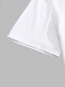 Men's Casual Fashion Style Short-Sleeved T-Shirt With Paris Lettering Print, Casual Everyday Style Fashion Clothing - 白色 - 查看 5