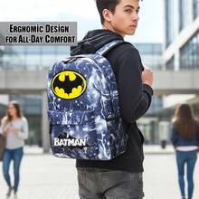 Warner Bros 3pcs/Set WB Batman Backpack Set, Casual Backpack, Collegiate Style Fashion Student Backpack, Printed Large Capacity Outdoor Backpack, Cute Cartoon Backpack, Back To School, Halloween, Christmas Gift - Multicolor - View 6
