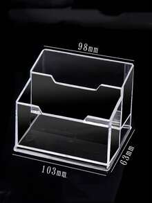 1 件办公桌上的亚克力名片夹，透明塑料桌面名片展示架，名片夹，名片盒，可容纳 30-50 张名片，亚克力名片展示架