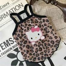 Sanrio Chaleco de gato de seda de hielo ligero de verano, anti-desprendimiento, transpirable, ropa fresca para mascotas, vestido con tirantes