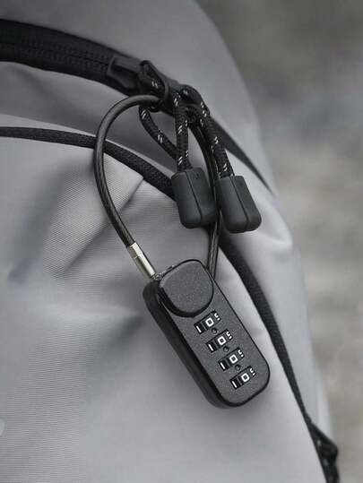 高品质多功能 4 位数字防盗锁，13.5 厘米锌合金数字锁，适用于行李箱行李袋，方形锁，密码钥匙防盗锁带绳，锁带长钥匙扣，锁带长绳，非常适合旅行机场学校自行车可爱礼物度假旅行配件夏季旅行必需品