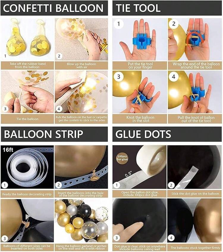 Decorative Balloons - Vàng đen - Xem 8