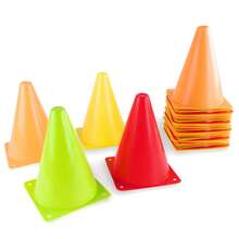 Plastic Training Traffic Cones, Sport Cones, Agility Field Marker Cones For Soccer Basketball Football Drills Training, Outdoor Activity Or Events,Plastic Agility Cones- Mini Traffic Safety Construction Cones For Party, Drills, Basketball, Soccer,Bright Neon Colored Orange, Cones Sports Equipment For Fitness Training, Traffic Safety Practice - Multicolor - View 2