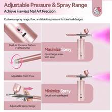 SAVILAND Super-Stable Airbrush Kit: 25 PSI Precision Airbrush For Nails Recharge Dual-Mode Pink Airbrush Gun 0.3mm Nozzle Airbrush Machine Makeup Protable Airbrush Gel Nail Ombre French Paint Nail Art - 粉色 - 查看 4