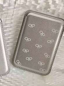 韩国独立少女蝴蝶结皮革磁吸无线充电 Magsafe 卡包手机壳适用于 16 Pro Max/15 Pro、Apple 14/13/12/11