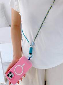 1 pieza Cordón ajustable de nailon con colgante floral, correa transversal resistente, correa para la muñeca para teléfono, cámara, bolso, unisex