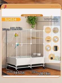 1 Stück hochwertige Vogelkäfig Kombination, großer spritzwassergeschützter Vogelkäfig, Vogelhaus, Vogelfütterungsassistent, geeignet für Papageien, Aras, Häherlinge, große Lachdrosseln, Zebrafinken, Perlhühner und verschiedene kleine Vögel, luxuriöse Landschaftsgestaltung Villa, Haus, Weihnachtsgeschenk für Vogelfreunde, mit beweglichen Richtungsrädern, verschiedene Größen erhältlich