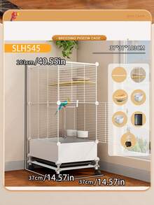 1 Stück hochwertige Vogelkäfig Kombination, großer spritzwassergeschützter Vogelkäfig, Vogelhaus, Vogelfütterungsassistent, für Papageien, Aras, Häherlinge, große Lachdrosseln, Zebrafinken, Perlhühner und verschiedene kleine Vögel, luxuriöse Landschaftsgestaltung Villa, Haus, Weihnachtsgeschenk für Vogelfreunde, mit beweglichen Richtungsrädern, verschiedene Größen erhältlich