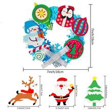1 Packung Winter Basteleien DIY Weihnachten Schneeflocken Kranz Ornamente Dekorationen Kunst Sets Schneemann Weihnachtsmann Schaumstoff Aufkleber für Kinder DIY Spielzeug, Weihnachtsstrumpf Party Geschenke