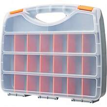 21 格金属五金储物盒，带手柄和透明盖子，适用于螺丝、螺母、螺栓和小零件