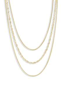 Unisex Stainless Steel Layered Twisted Chain Necklace Minimalist Fashion Jewelry - Vàng - Xem 8