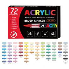 288 couleurs Stylos marqueurs acryliques, marqueurs à pointe souple opaque pour étudiants, estompables, effet aquarelle, fournitures artistiques de haute qualité pour le DIY, la peinture sur canevas, tissu, pierre, bois, verre, papier, plastique, idéal pour la rentrée scolaire - Stylo marqueur acrylique liquide direct - Voir 18