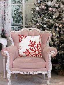 4 fundas de cojín decorativas navideñas impresas, con motivos de copos de nieve, árboles de Navidad y otros elementos navideños, adecuadas para la sala de estar, el dormitorio, el sofá, la oficina y otras ocasiones. Decoración de habitación, decoración de dormitorio, decoración navideña, decoración de fiesta (no se incluyen los insertos de cojín) - (impresión de un solo lado) - Multicolor - Ver 7
