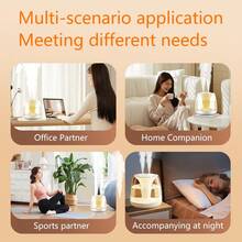 1 Peça + 3000ml Umidificador de Névoa Dupla, Umidificador Portátil Alimentado por USB com Visor Digital, Adequado para Salas Grandes, Sala de Estar, Escritório, Dormitório, Luz Noturna de 7 Cores, Enchimento Superior, Fácil de Limpar