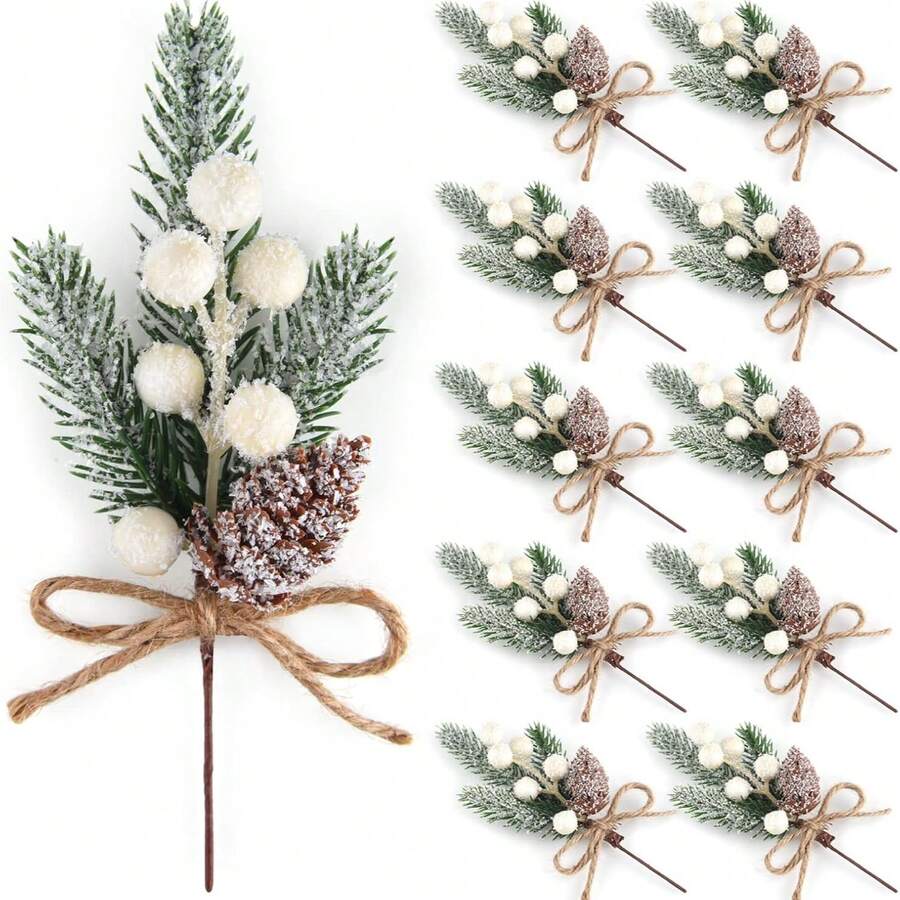4/10pcs Artificial White Berry Stems With Holly Stems Christmas Red Berry Artificial Flower Fake Plants Flower Bouquet For Home Decor, Wedding Decor, Wedding Table Decorations, Autumn Home Decor, Room Decor, Kitchen Decor, Dining Room, Bedroom Accessories, Living Room Decor, Party Decorations, Halloween Decor, Christmas Decoration, Birthday Party, Wall Decor, House Decor, Birthday Gifts Pumpkin Vase Outdoor Garden Decor