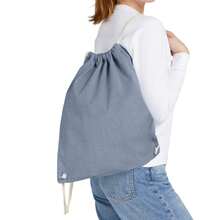 Drawstring Backpack (Royal Blue Heather) - Royal Blue - View 3