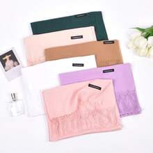 1pc Women's Minimalist Solid Color Faux Cashmere Scarf, Casual Versatile For All Seasons, Fashionable And Elegant Outerwear Decoration, Suitable For Wedding, Church, Evening Party, High-End Premium Ladies Shawl