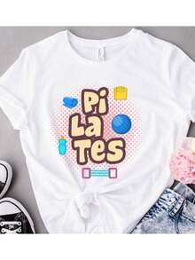 Women's Pilates Blouse T-Shirt Basic T-Shirt Pilates Workout Gymnastics Immediate Shipping 100% Cotton - 白色 3 - 查看 1