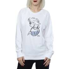 Disney Damen/Frauen Elsa Skizze Melange Sweatshirt (Weiß) - Weiss - Übersicht 4