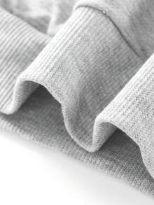 Sudadera con capucha de manga larga con estampado de bailarina de ballet y café para niña, adecuada para uso diario en otoño/invierno - Gris - Ver 7