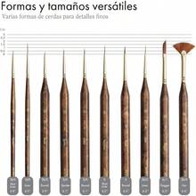 - Pinceles de pintura con detalle extremo, pinceles en miniatura para modelos, 10 minipinceles pequeos para pintar con un bolso, pinceles en miniatura para detalles finos - inicial - Ver 2