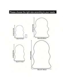 1个白色仿羊毛蓬松鱼形靠垫，柔软舒适，可水洗防滑装饰地毯，用途广泛，可用作椅垫、沙发垫、抱枕、客厅/卧室地毯 - 白色 - 查看 3