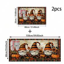 1 set/1 pièce/2 pièces Tapis de porte antidérapant avec motif d'automne, de citrouille et de nain. Tapis de porte en super fibre antidérapant, convient pour la décoration de fête de Thanksgiving, la cuisine, la salle de bain, la salle à manger, la chambre à coucher. Peut être offert comme cadeau de Thanksgiving.