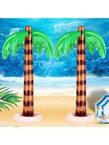 1pc PVC Inflatable Coconut Tree Summer Party Decoration Pool Float Prop Waterproof Tropical Scene Setup For Outdoor Events