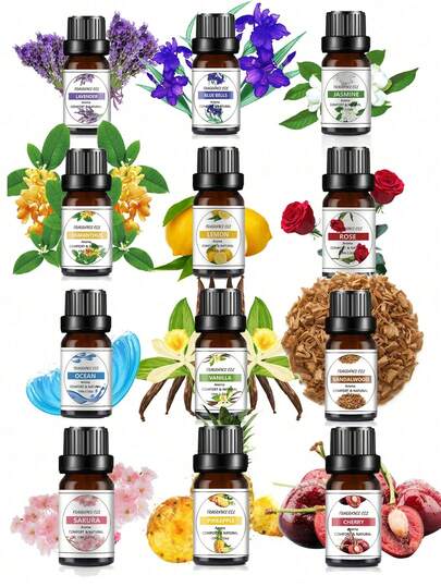 10ml 香薰精油天然精油适用于 DIY 香薰石膏装饰香薰蜡烛香皂加湿器花香精油