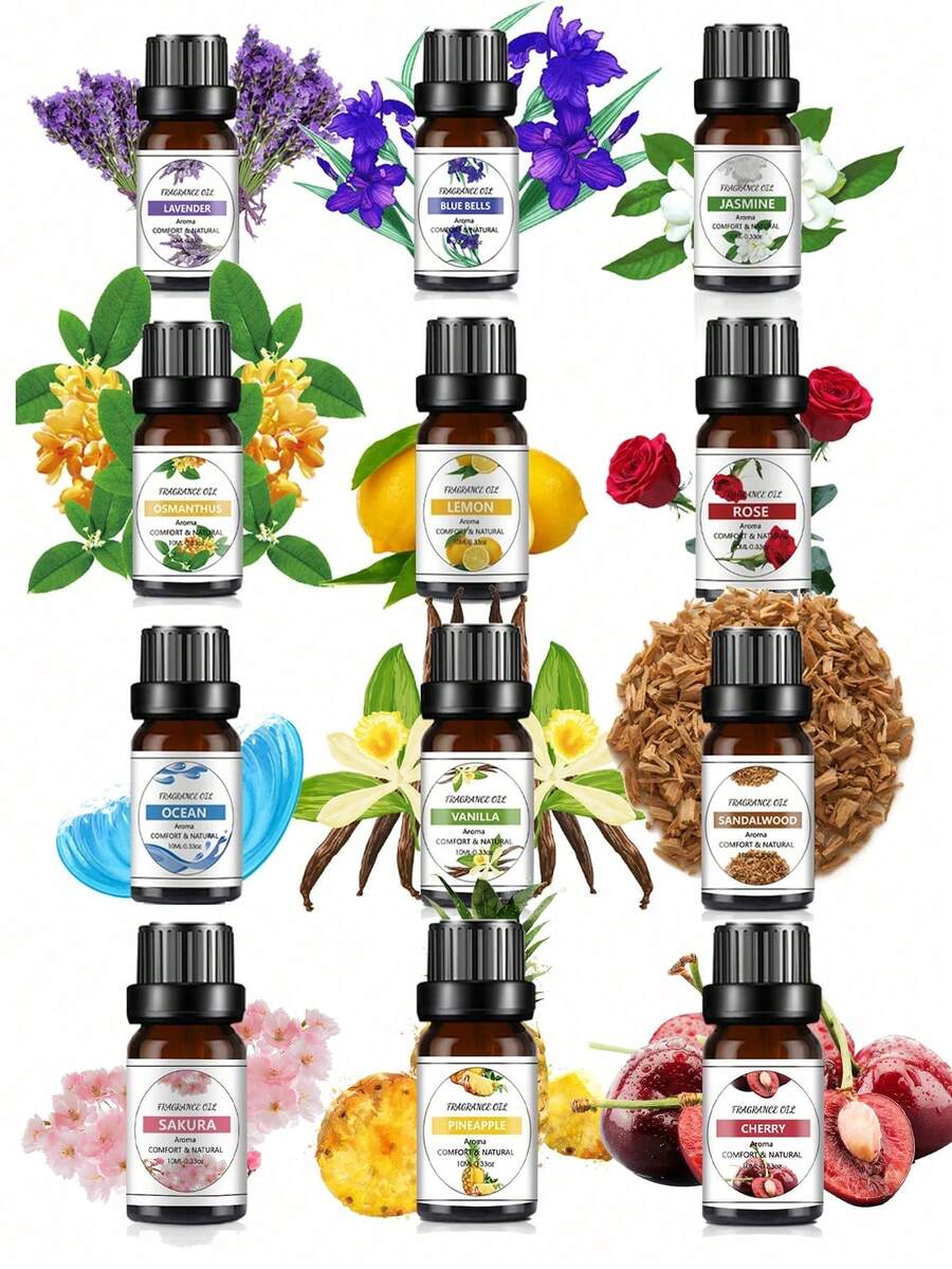 10ml 香薰精油天然精油适用于 DIY 香薰石膏装饰香薰蜡烛香皂加湿器花香精油
