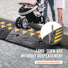 Rubber Curb Ramps, 2 Pack, 5 Inch Lift Height, Heavy Duty, 33069 Lbs/15 T Capacity, Threshold Ramps, Driveway Ramps With Stable Grid Structure For Cars, Wheelchairs, Bicycles, Motorcycles - 5 Inches - View 6