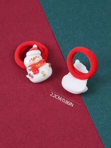 10/20 件圣诞发圈，适合女婴，可爱圣诞老人/圣诞树/雪人/铃铛元素发饰，弹性发带，发饰