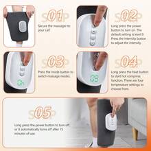 Hailicare 4 Gear Heated Air Bag Calf Massager, 4 Modes 8 Intensity Levels, Circulation Pressure Massage, 2000mAh, Warm Heating, Great Gift For Friends And Family - Dark Grey - View 10